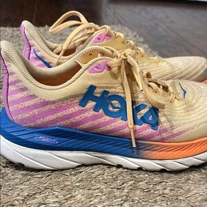 Hoka Women's Yellow and Pink Athletic Shoes